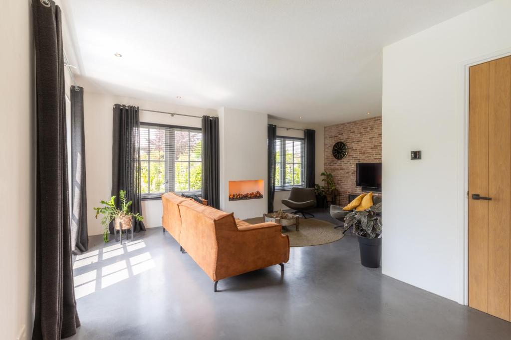 Posezení v ubytování Casa Morreni, luxe villa met sauna