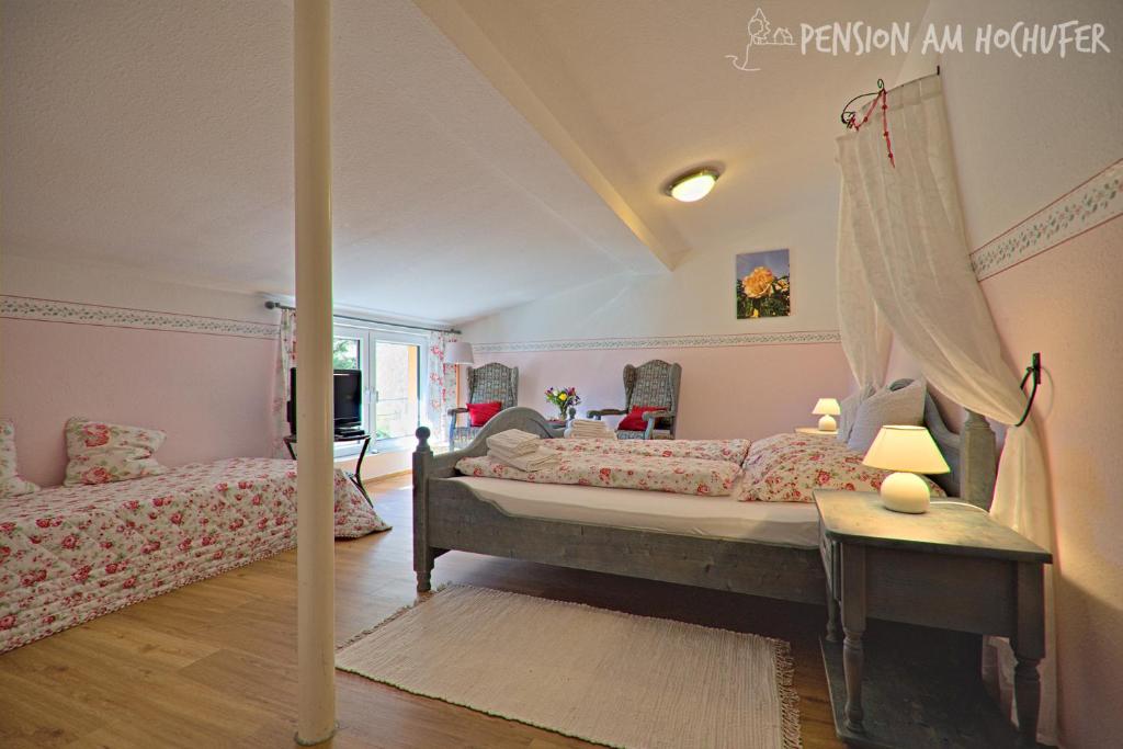 Pension am Hochufer - Habitación Doble - Habitación Rosa