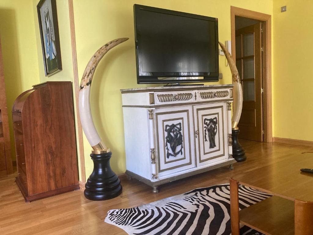 Televízia a/alebo spoločenská miestnosť v ubytovaní Piso Molly