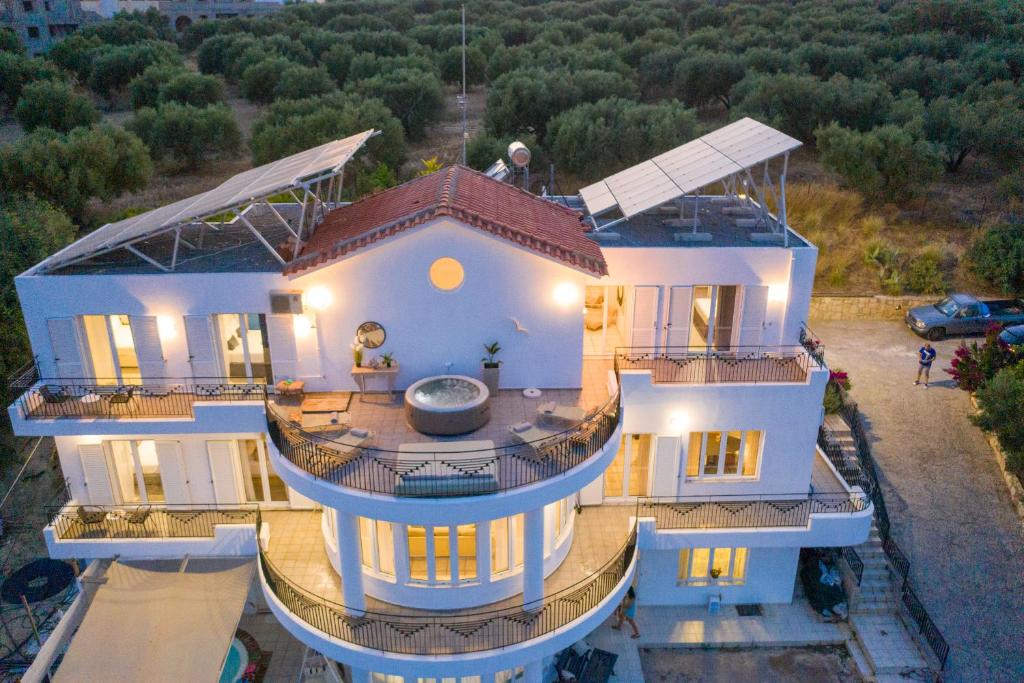 an aerial view of a house with a solarium at The White House Hersonissos in Hersonissos