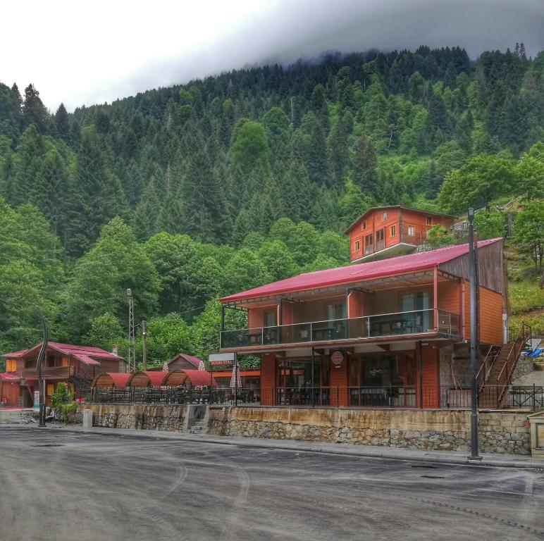 un edificio al lado de una montaña en ayder doruk otel, en Rize