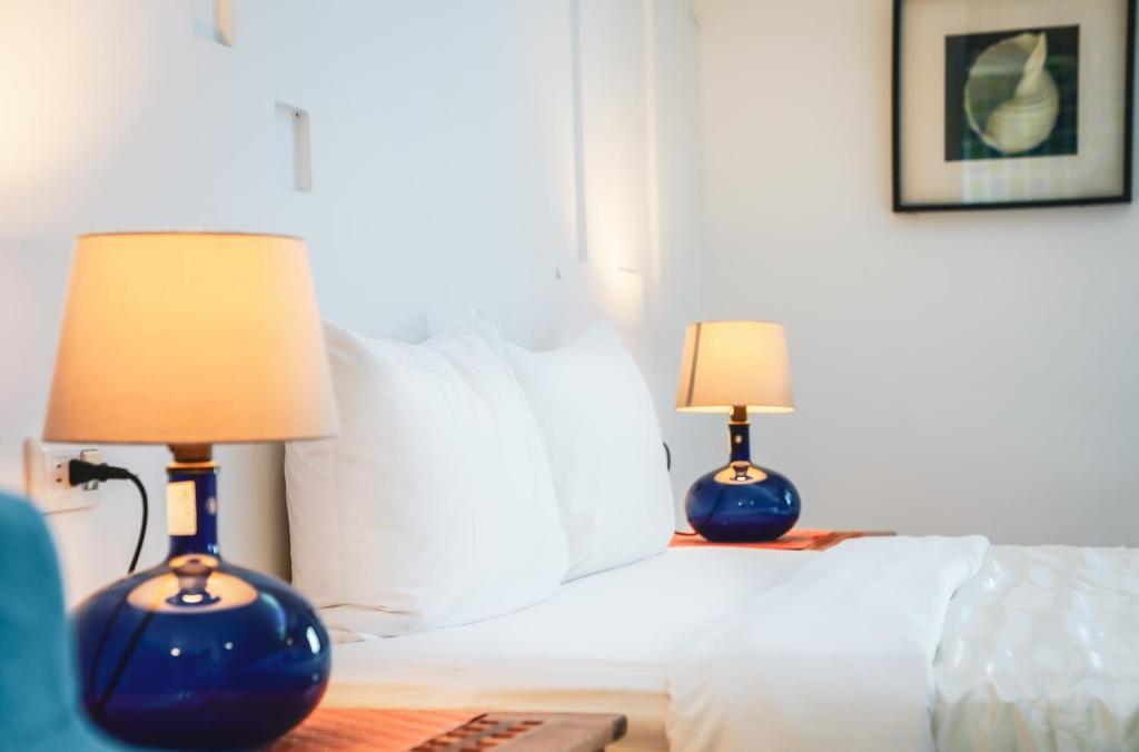 Rúm í herbergi á Bethlehem B&B Kenting