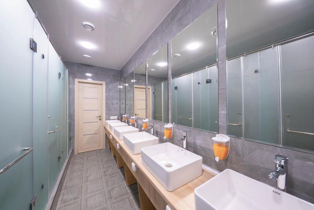 Koupelna v ubytování Kaganat Hostel