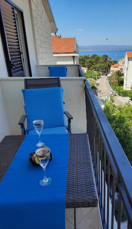 Balkón alebo terasa v ubytovaní Sweet blue