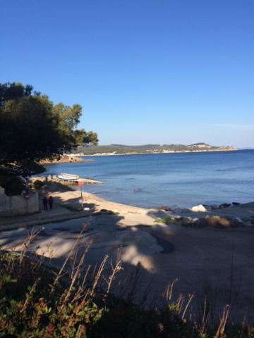 a view of a beach with the water and trees at VILLA BELLA I in La Seyne-sur-Mer