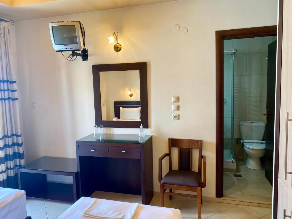Koupelna v ubytování Hotel Alkionis