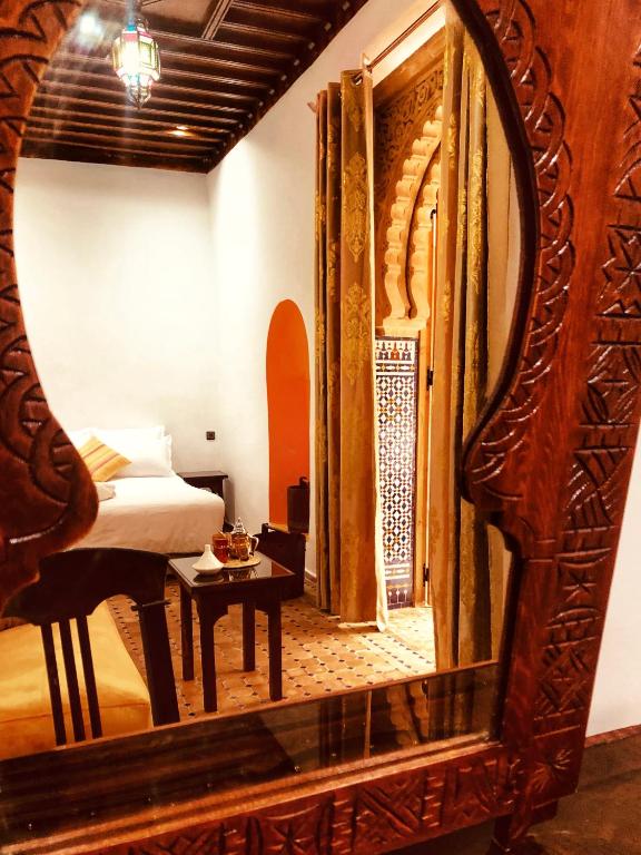 Ένα ή περισσότερα κρεβάτια σε δωμάτιο στο Riad Majorelle