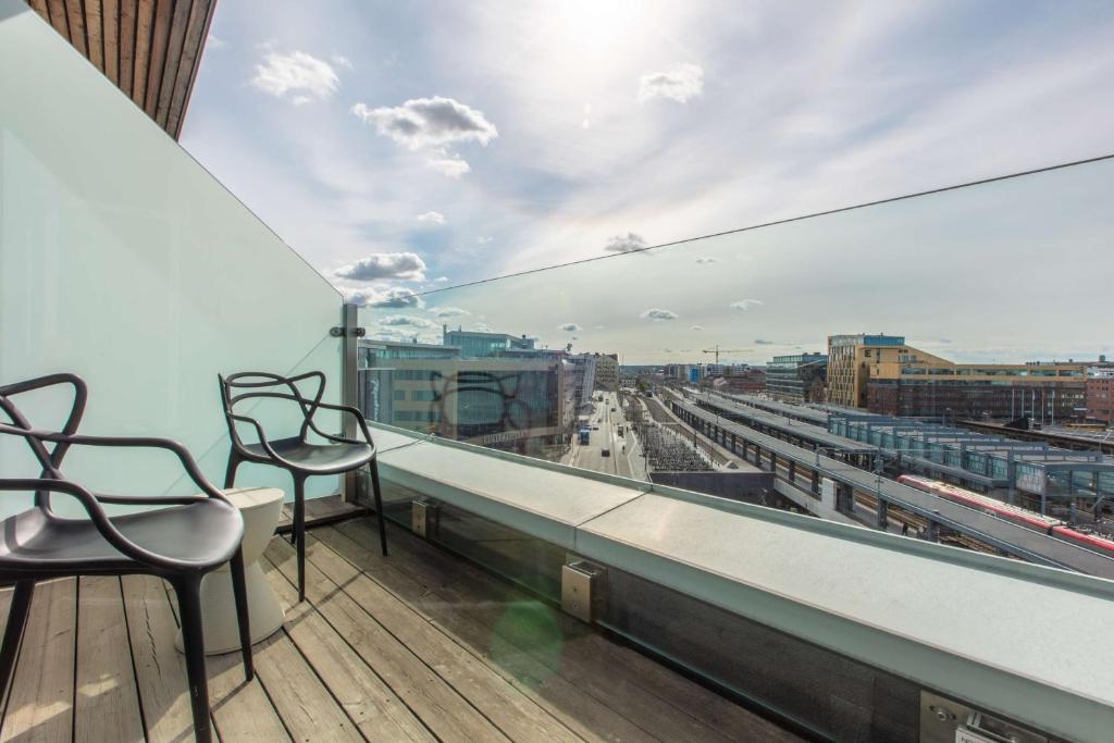 Balkón nebo terasa v ubytování Radisson Blu Hotel Uppsala