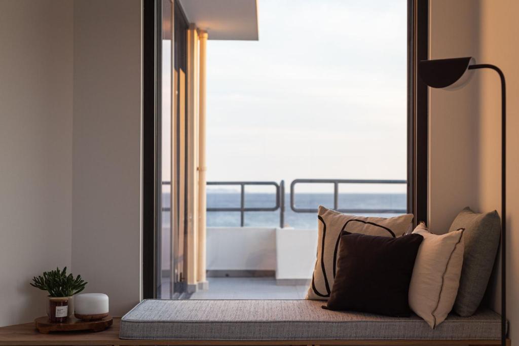 Posezení v ubytování Sounio Panoramic Loft