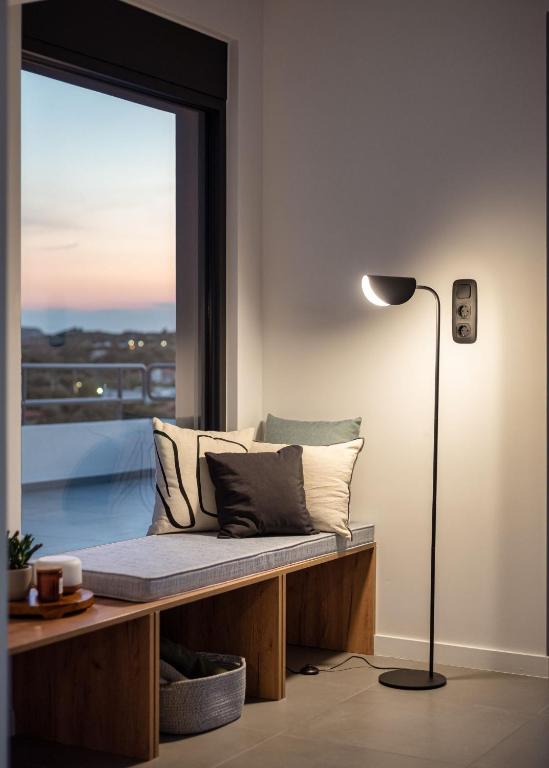 Posezení v ubytování Sounio Panoramic Loft