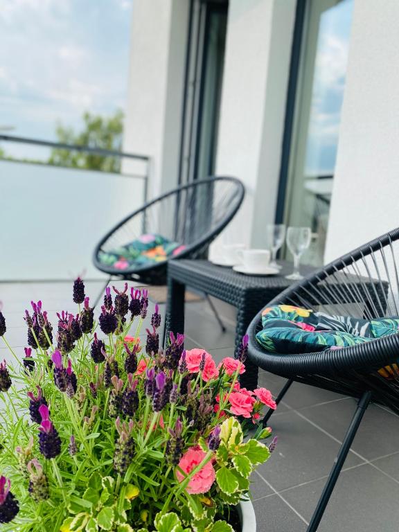 Balkón alebo terasa v ubytovaní Apartament Baltik Star