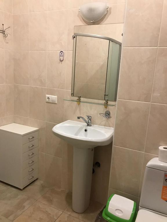Koupelna v ubytování Apartments na Beregu