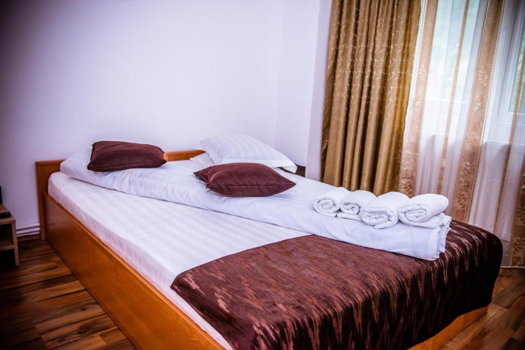 En eller flere senge i et værelse på Popasul Drumețului Transfăgărășan