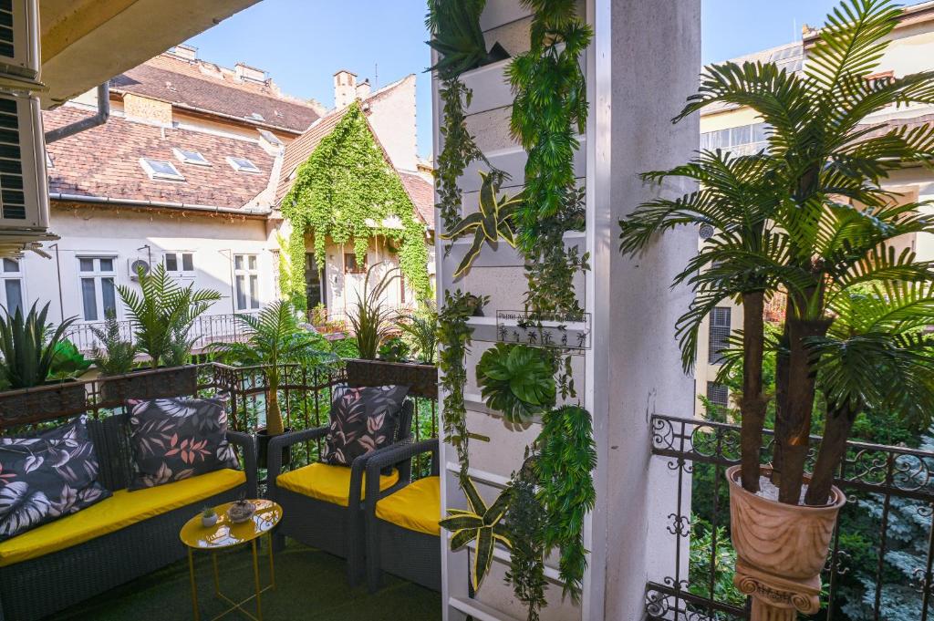 Zahrada ubytování Palms Apartments Budapest