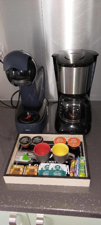 Kuchyň nebo kuchyňský kout v ubytování Label kafé