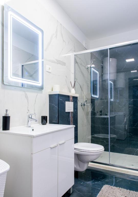 Koupelna v ubytování Apartman Lu