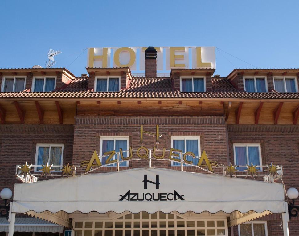 a sign on the front of a hotel at Hotel Azuqueca in Azuqueca de Henares