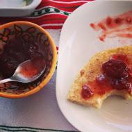 a white plate with a slice of pizza and a spoon at Casa La Palma in Chefchaouene