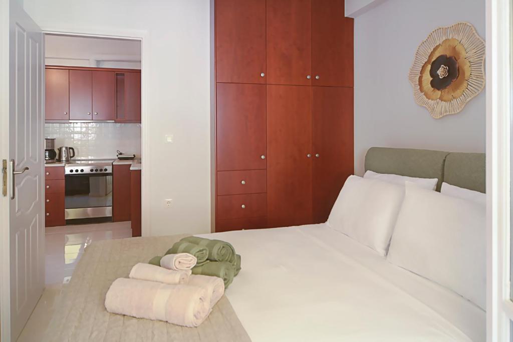 Posteľ alebo postele v izbe v ubytovaní A perfect stay at the historical centre of Kalamata