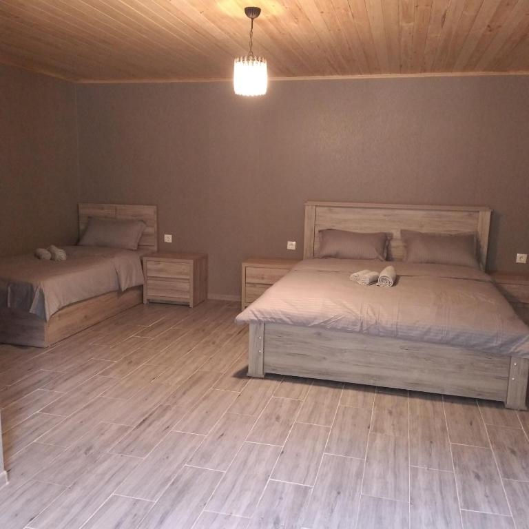 Postel nebo postele na pokoji v ubytování Nikolozi