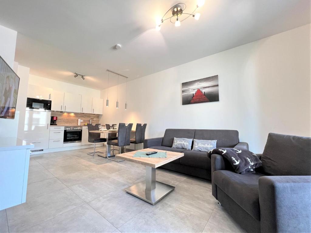 Kuchyň nebo kuchyňský kout v ubytování Apartment MeerLeben, Am Alten Deich 28 (Parkplatz 114)