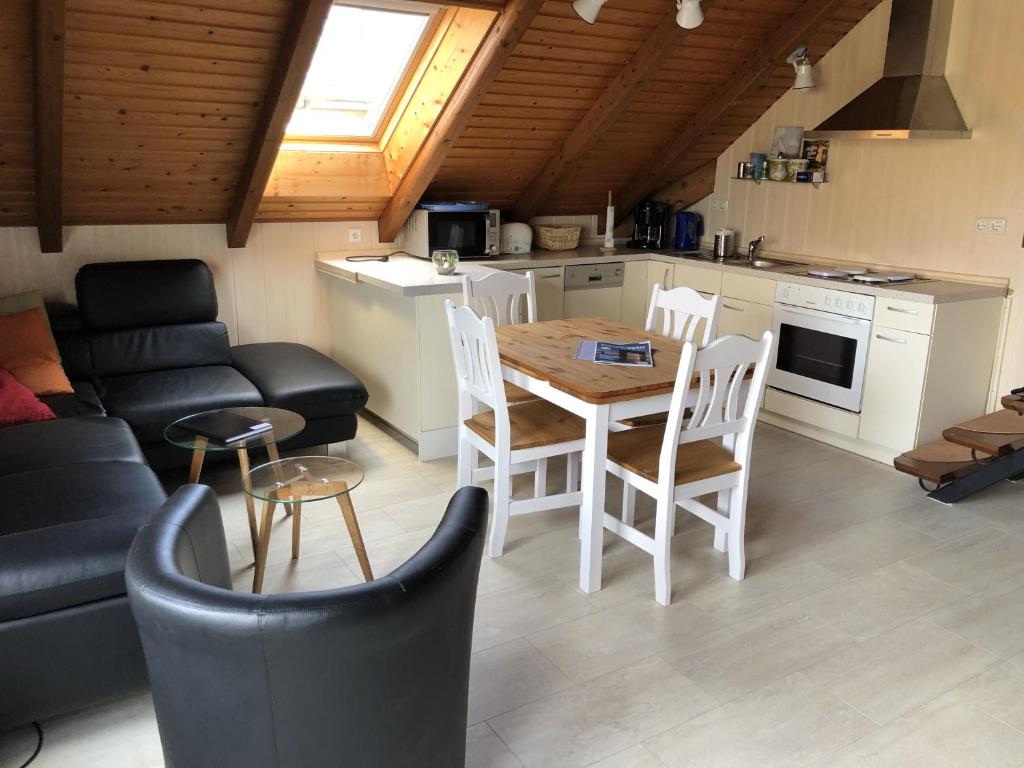 Kuchyň nebo kuchyňský kout v ubytování Ferienwohnung Borkum