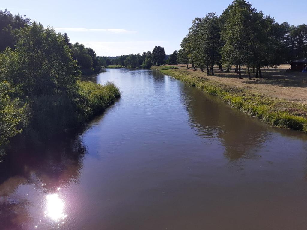 uma vista para um rio a partir de uma ponte em Zwolaki em Ulanów