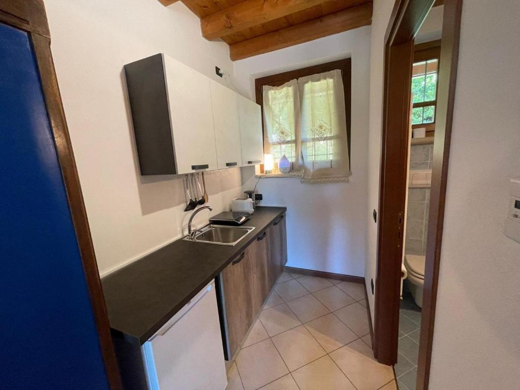 Kuchnia lub aneks kuchenny w obiekcie La FIOCCHINA - Magic Place - apartments & studios in Garda Lake - countryside farmhouse, inside the middle of the lake