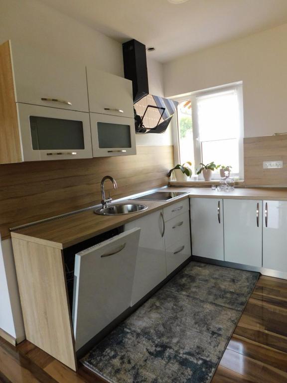 Kuchyň nebo kuchyňský kout v ubytování Apartman Lara