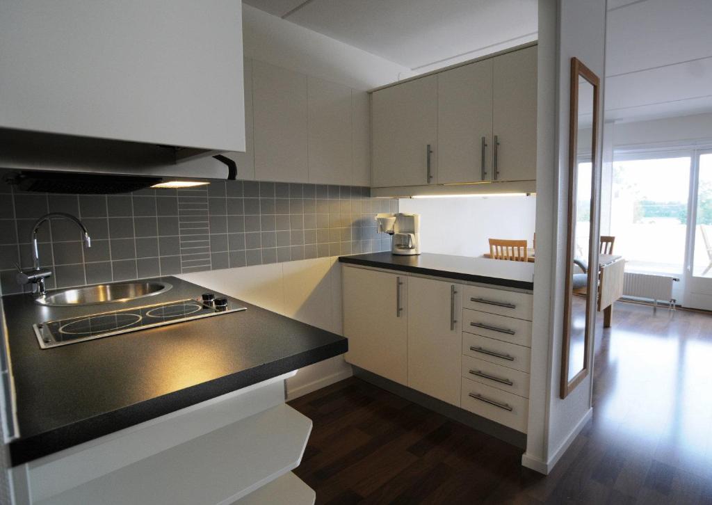 Kuchyň nebo kuchyňský kout v ubytování Hotell Dalsland