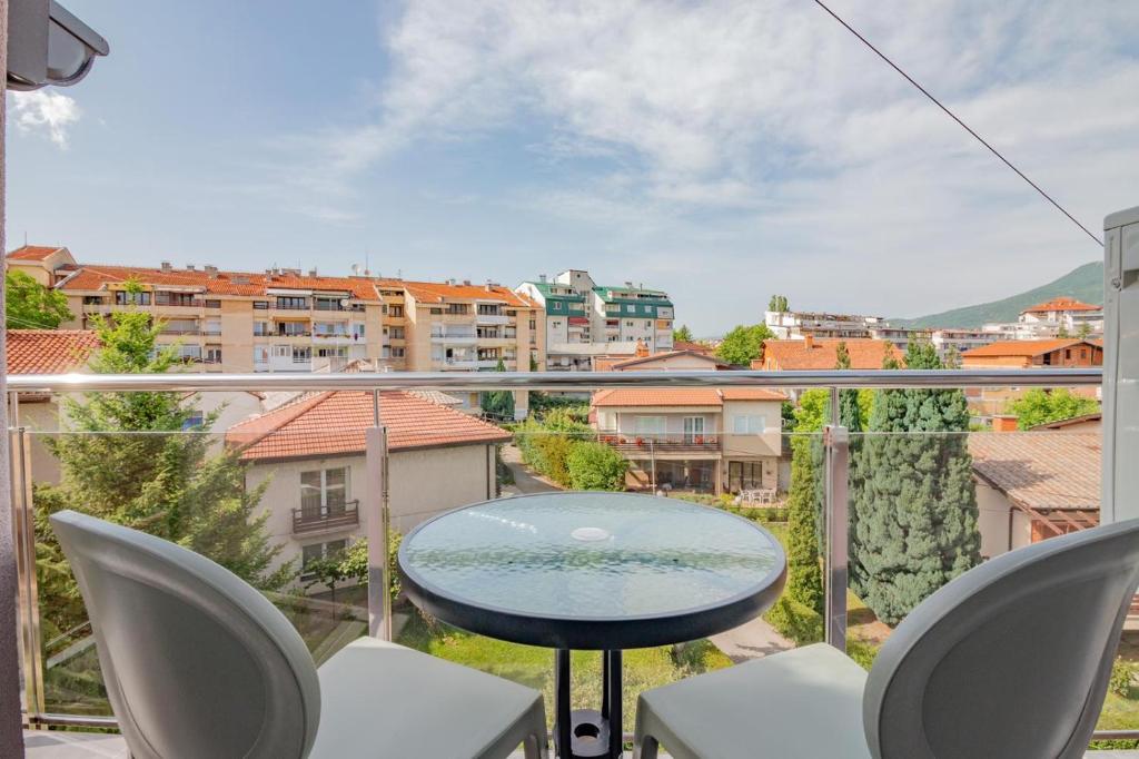 Balkón nebo terasa v ubytování AGH Elite Apartments & Studios