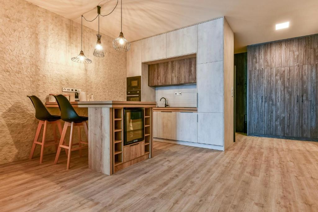 Kuchyň nebo kuchyňský kout v ubytování Hotel Stračena City