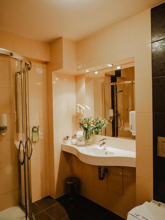 Koupelna v ubytování Hotel Delfin Spa&wellness