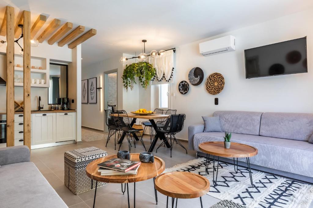 Kuchyň nebo kuchyňský kout v ubytování AGNONTAS LUXURY VILLAS