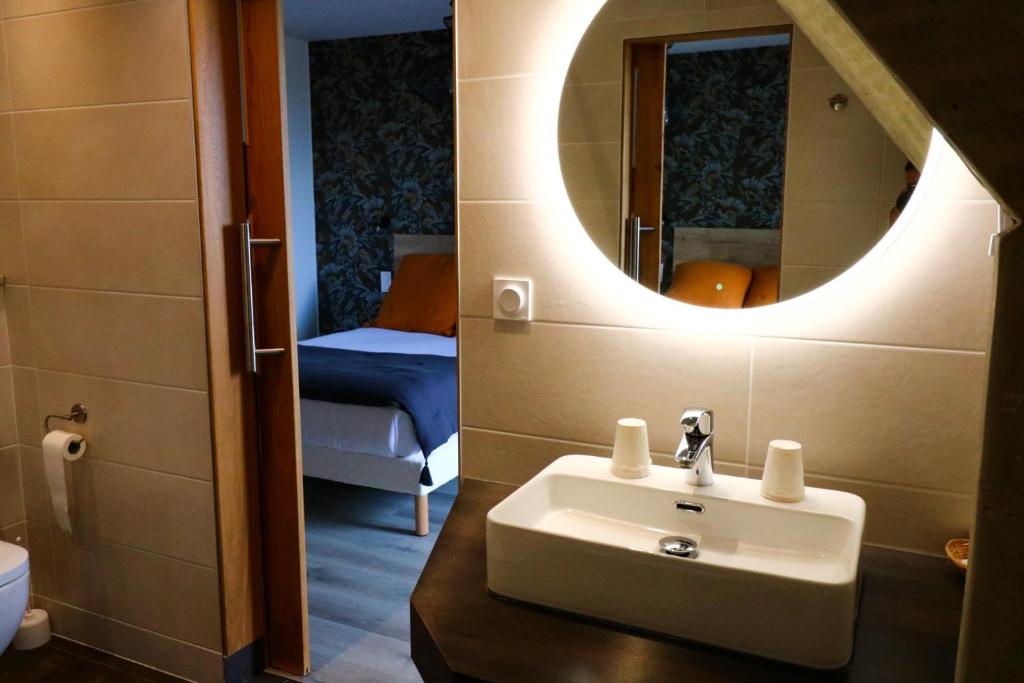 Koupelna v ubytování Hostellerie Bellevue