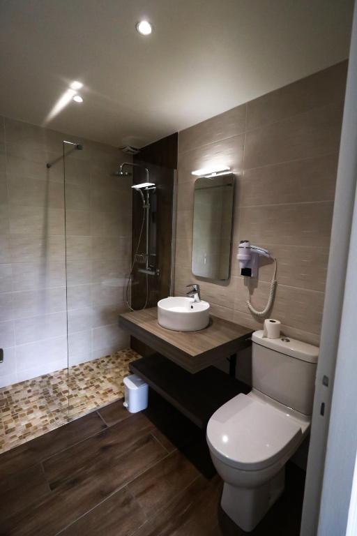 Koupelna v ubytování Hostellerie Bellevue