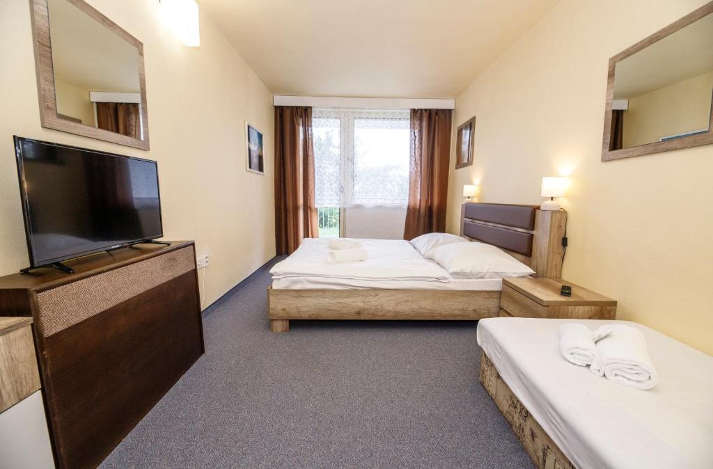Postel nebo postele na pokoji v ubytování Panorama Orlík