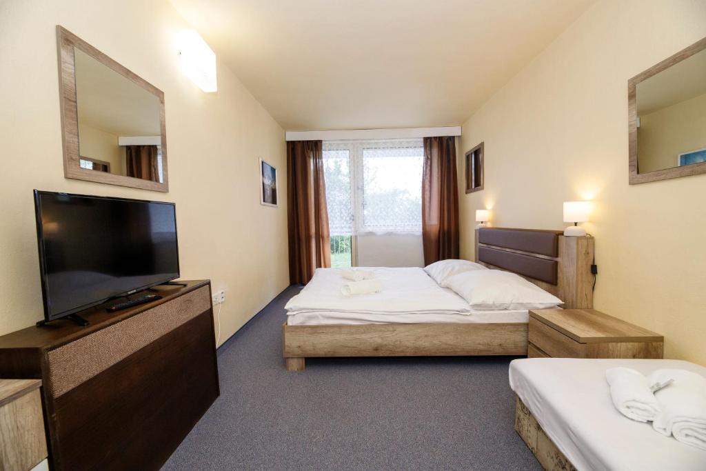 Postel nebo postele na pokoji v ubytování Panorama Orlík