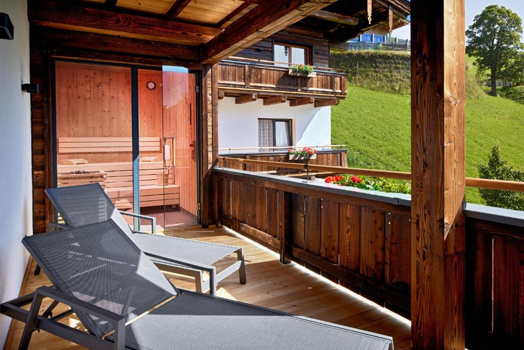 Balkón alebo terasa v ubytovaní Mei.Berg premium view Appartements