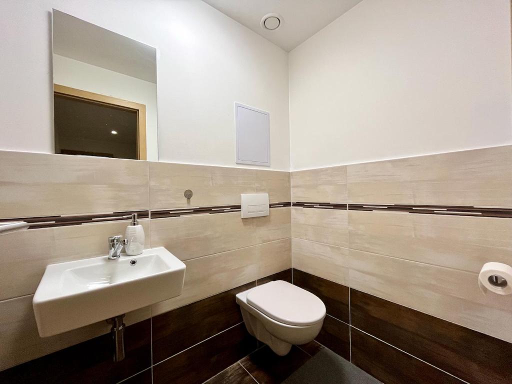 Koupelna v ubytování Apartmán Potůček