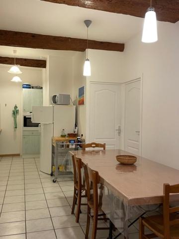 Kuchyňa alebo kuchynka v ubytovaní Appt spacieux, charme de la pierre Catalane