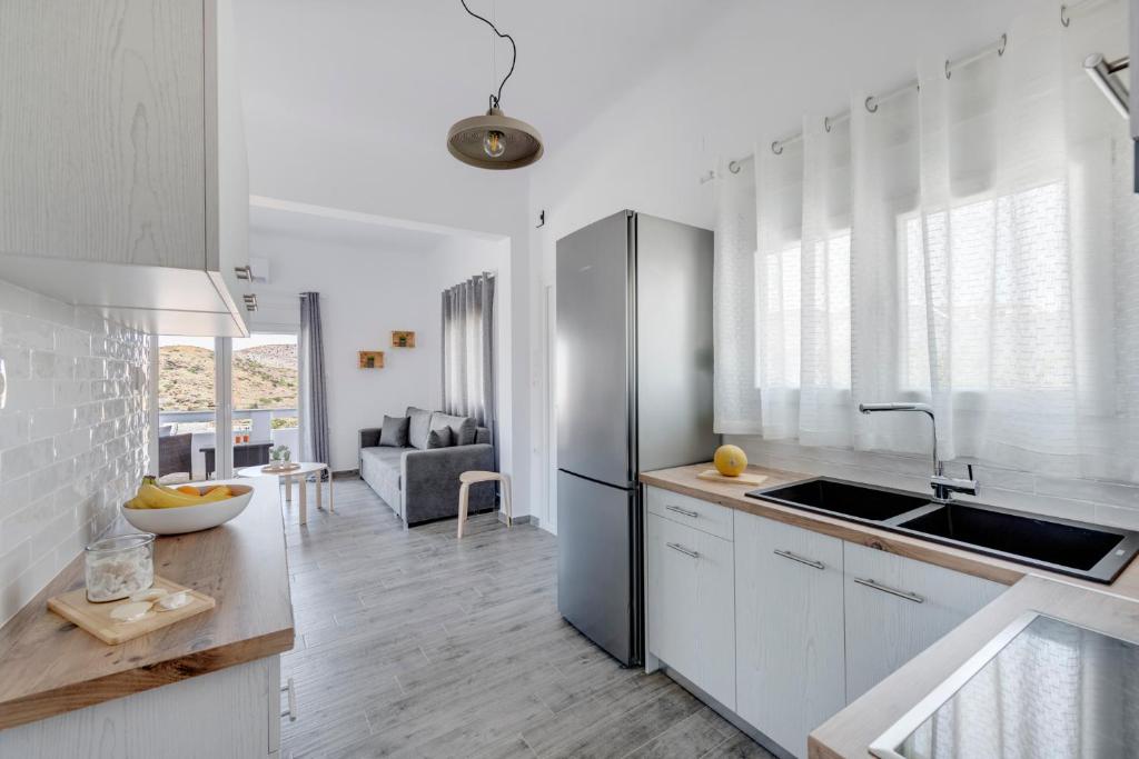 Kuchyň nebo kuchyňský kout v ubytování Cactus Guesthouse, Κίνι Συρος