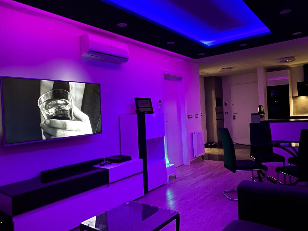 Televízia a/alebo spoločenská miestnosť v ubytovaní Apartment Vuky