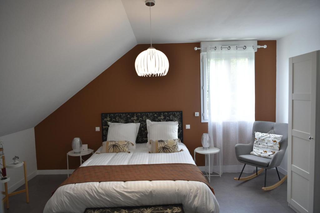 Postel nebo postele na pokoji v ubytování Epicurieux Normand