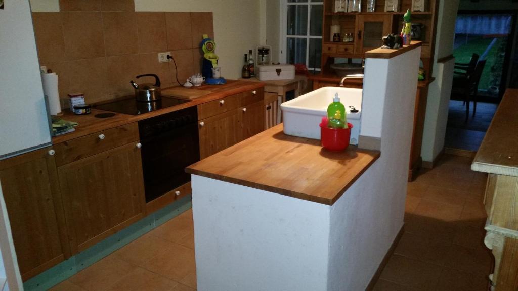 Kuchyň nebo kuchyňský kout v ubytování Ferienwohnungen Bistro Tebecks