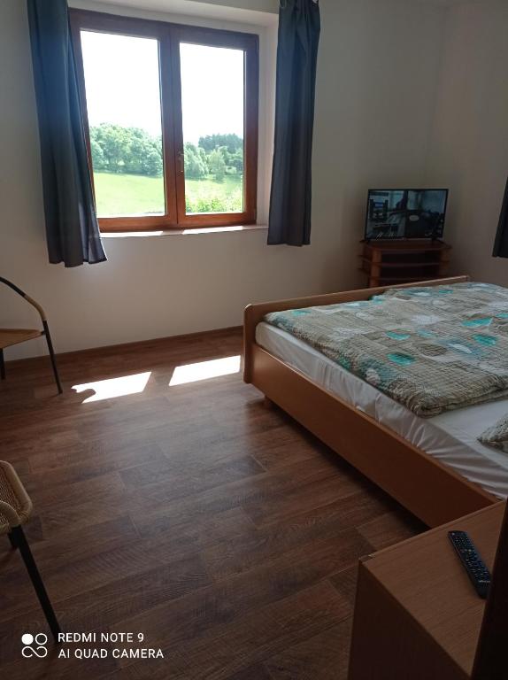 Postel nebo postele na pokoji v ubytování Apartmány u Bečova nad Teplou