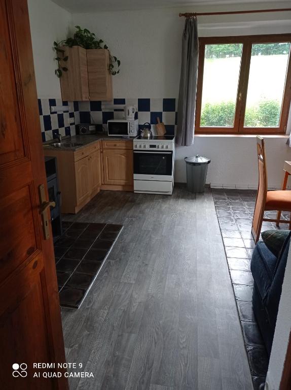 Kuchyň nebo kuchyňský kout v ubytování Apartmány u Bečova nad Teplou