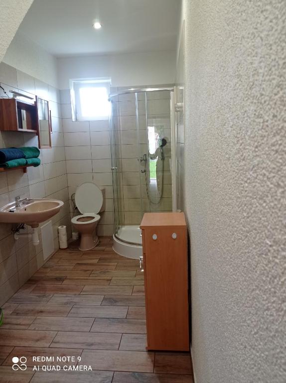 Koupelna v ubytování Apartmány u Bečova nad Teplou