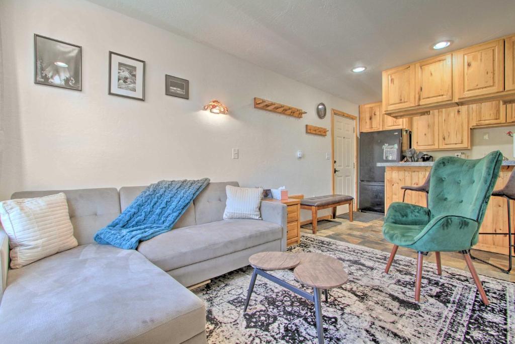 a living room with a couch and two chairs at Modern Mountain-View Condo at Big Sky Resort! in Big Sky