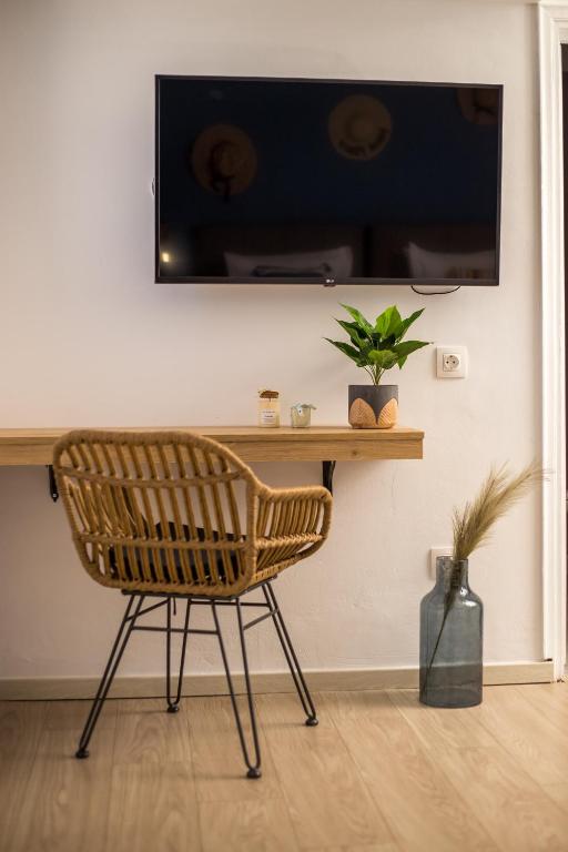 TV a/nebo společenská místnost v ubytování Villa Euphrosyne